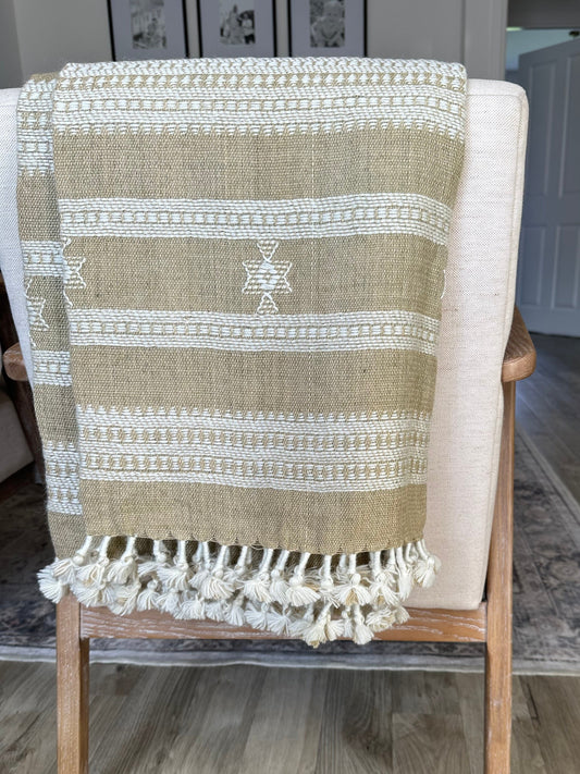 SAND - XL TASSELED THROW