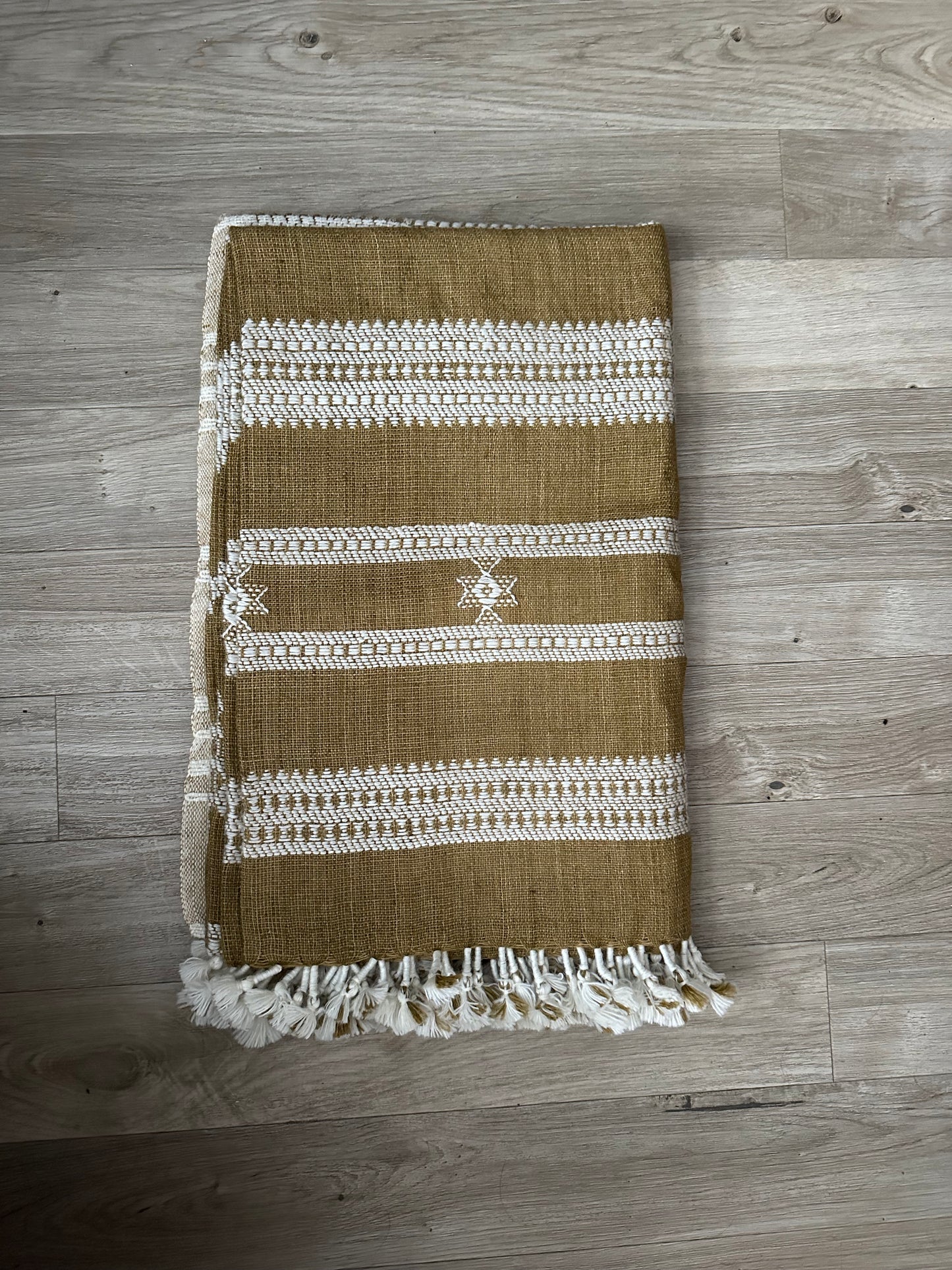 STRAW - XL TASSELED THROW